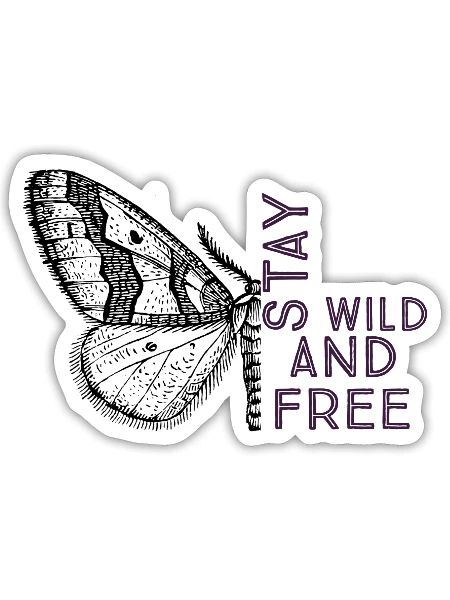 Stay wild and free - Sticker - white matte - Front