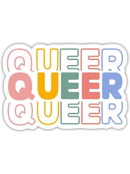Queer Typography Design - Sticker - white matte - Front