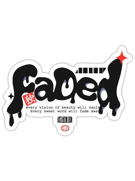 Fade Futuristic Typography - Sticker - white matte - Front