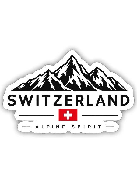 Swiss Alps Alpine Spirit Tee - Sticker - white matte - Front