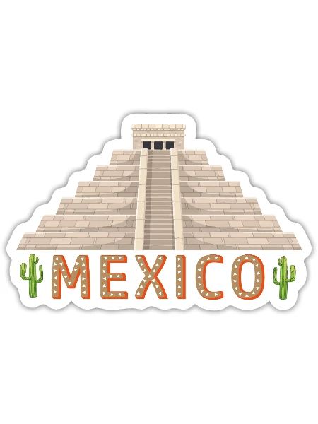 Mexico Pyramid - Sticker - white matte - Front