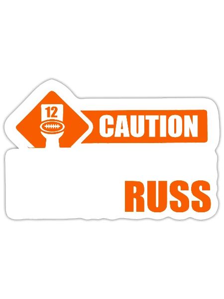 Funny Caution Bathrooms Are Dang3russ - Sticker - white matte - Front