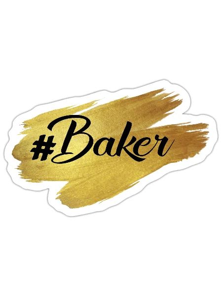 #Baker - Sticker - white matte - Front