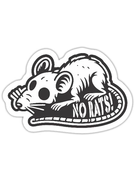 No Rats! - Sticker - white matte - Front