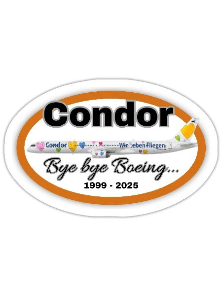 Farewell flight of Condor B757-300  - Sticker - white matte - Front