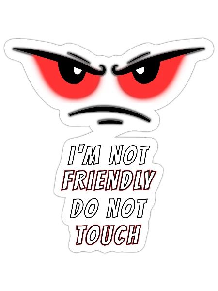 I'm not Friendly Do Not Touch, Funny memes - Sticker - white matte - Front