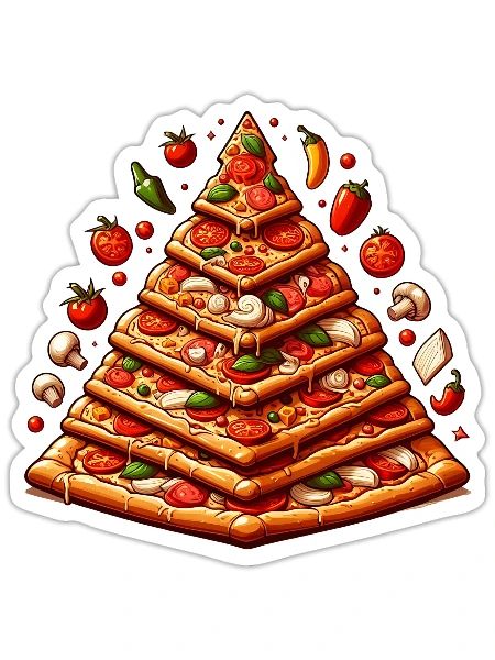 Pizza Pyramid - Sticker - white matte - Front