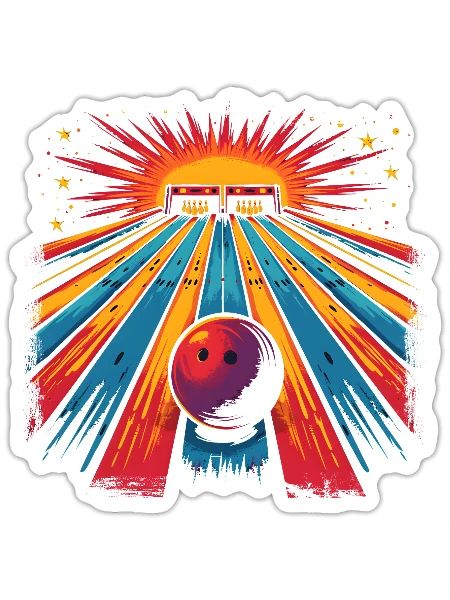 Bowling Cartoon Look - Sticker - white matte - Front