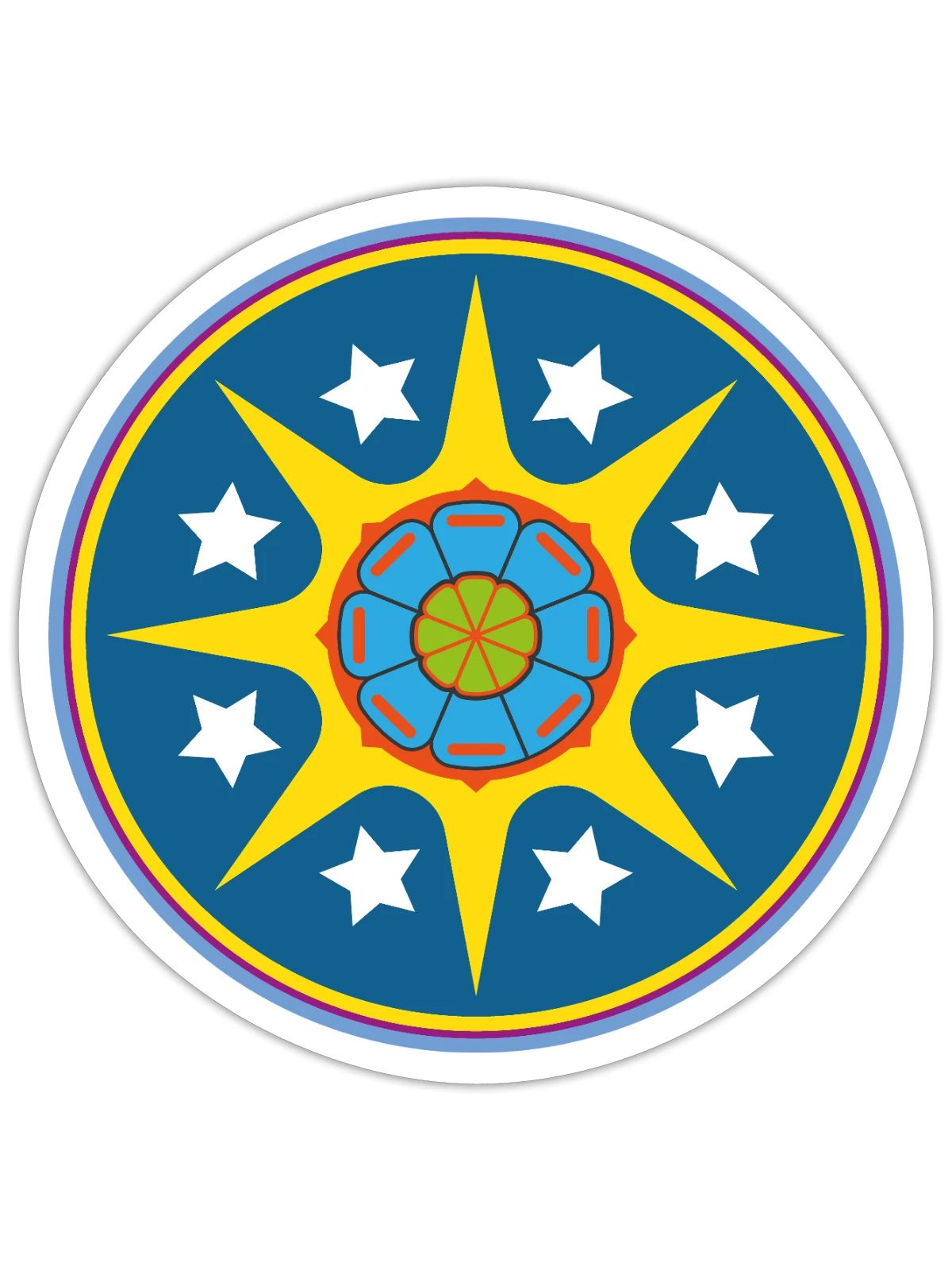 Solar Starburst Emblem Circle - Sticker - white matte - Front