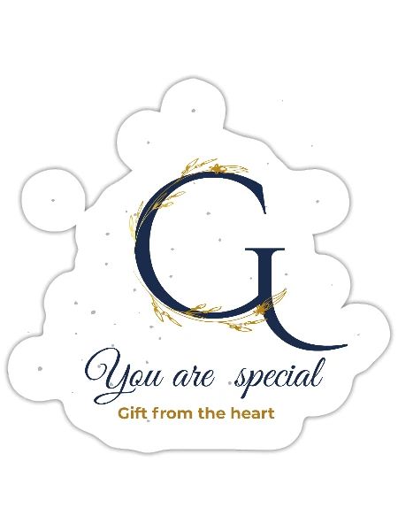 G Monogram Elegance Gift Note - Sticker - white matte - Front
