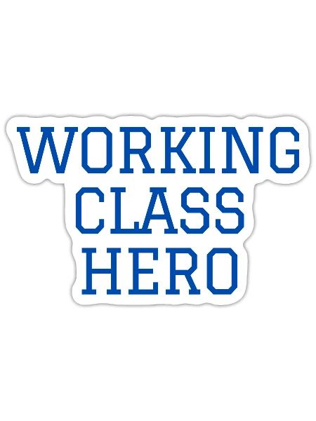 WORKING CLASS HERO - Blue Blue Collar - Sticker - white matte - Front
