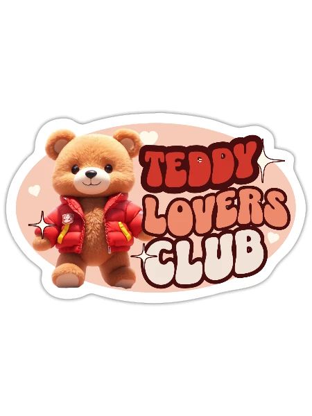 Cute Teddy personified with red jacket - Sticker - white matte - Front