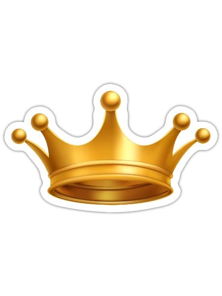 Golden Crown, king, queen - Sticker - white matte - Front