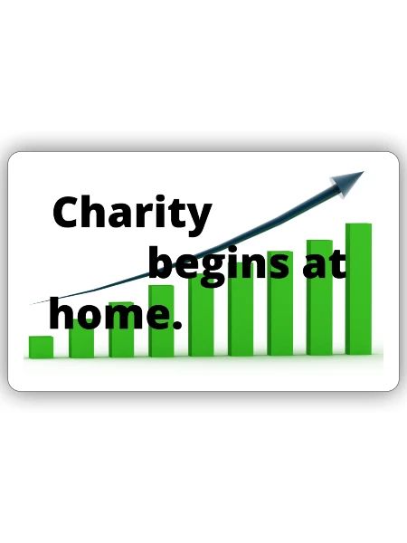 Charity begins at home - Sticker - white matte - Front