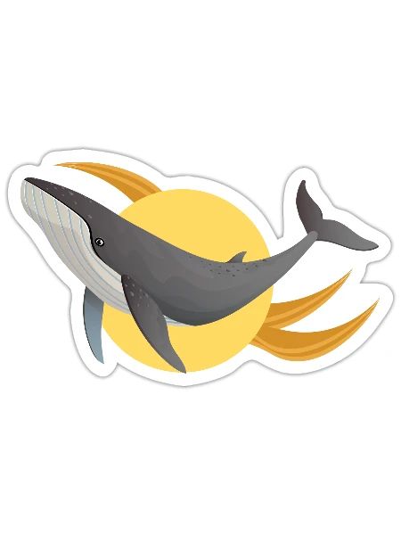 A distinctive whale with a modern design - Sticker - white matte - Front