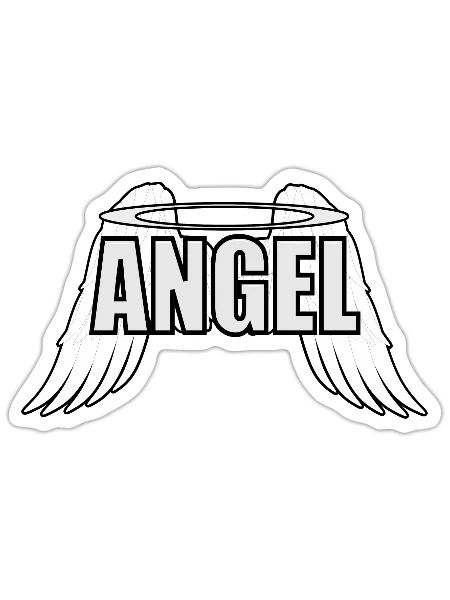 Angel Writing - Sticker - white matte - Front