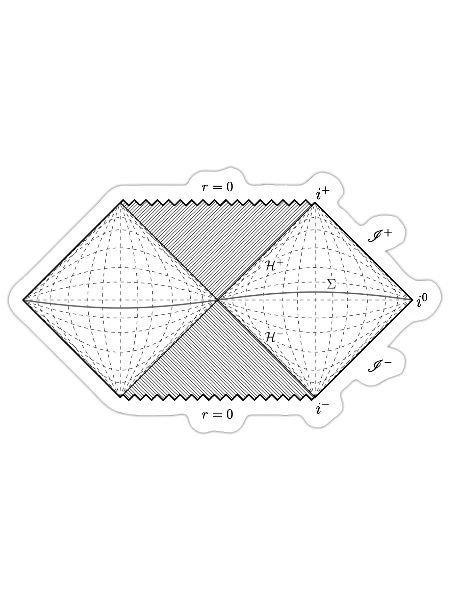 penrose diagram, general relativity and physics - Sticker - white matte - Front