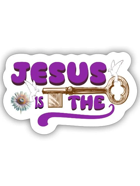 Jesus Is The Key - Sticker - white matte - Front