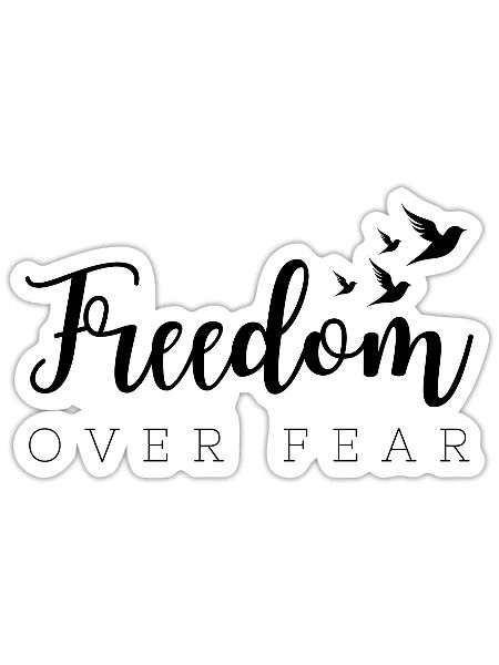 Freedom Over Fear - Sticker - white matte - Front