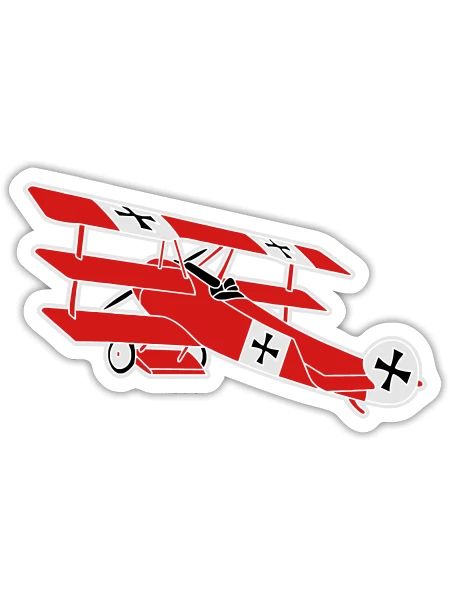 airplane first world war red baron fokker roter - Sticker - white matte - Front