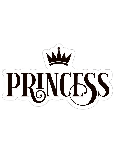 Princesse noire - Princesse - Sticker - blanc mat - Devant