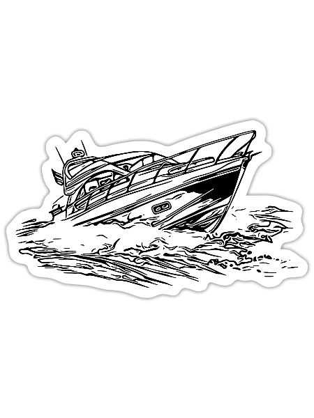 Sleek Ship For Cool Captains And Skippers - Sticker - white matte - Front