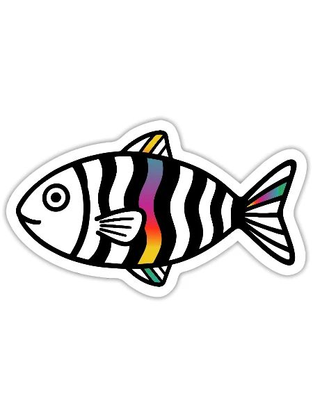 Abstract Fish | Modern Design - Sticker - white matte - Front