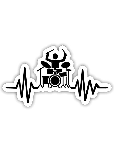 Drummer - Sticker - white matte - Front
