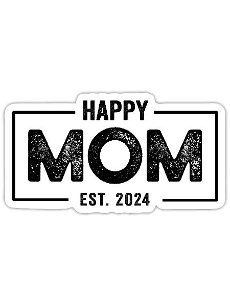 Mom Est. 2024 Expecting Mother Pregnant Mom 2024 - Sticker - white matte - Front