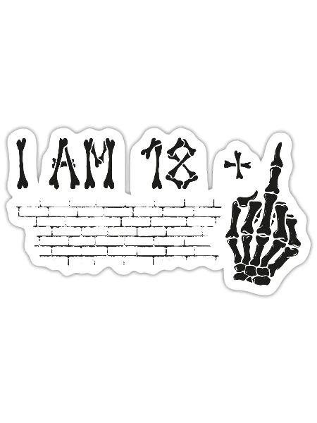 I Am 18 Plus Middle Finger - 19th Birthday - Sticker - white matte - Front
