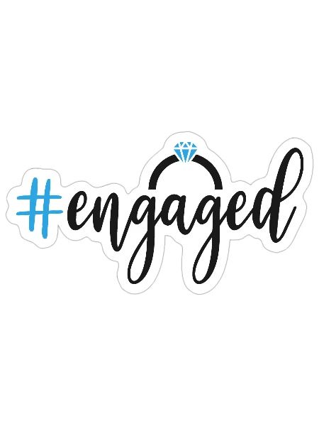 ENGAGED - Sticker - white matte - Front