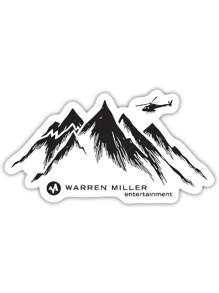 Warren Miller Heliski Black - Sticker - white matte - Front