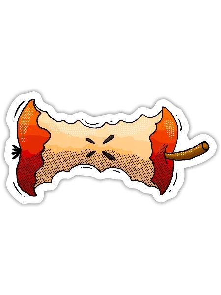 Apple Core - Sticker - white matte - Front
