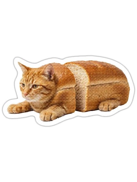 Loaf Cat: Breadloaf Feline Art - Sticker - white matte - Front