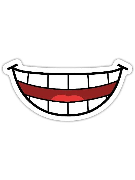 Smile. t shirt smile mouth tooth - Sticker - white matte - Front