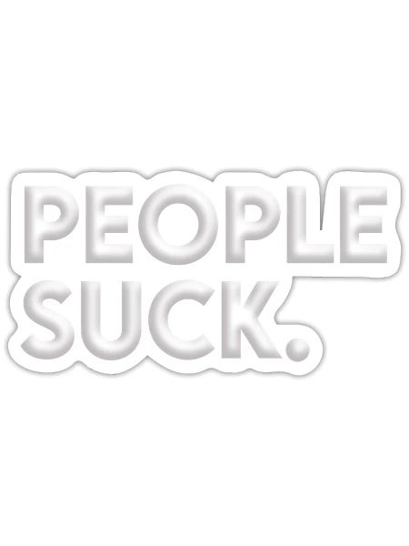 les gens sucent - Sticker - blanc mat - Devant