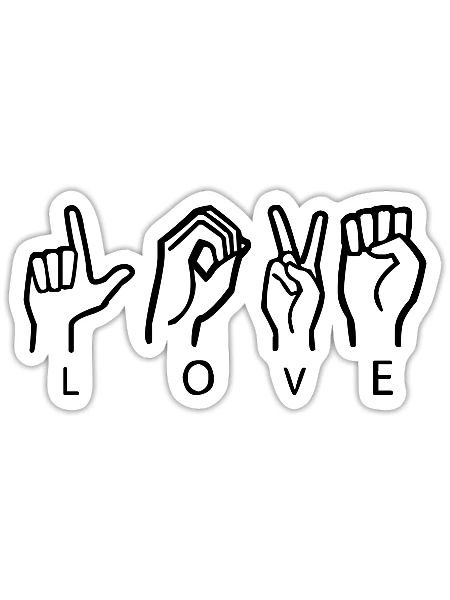 Love Sign Language - Sticker - white matte - Front