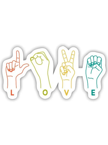 ( LOVE ) in sign language - Sticker - white matte - Front