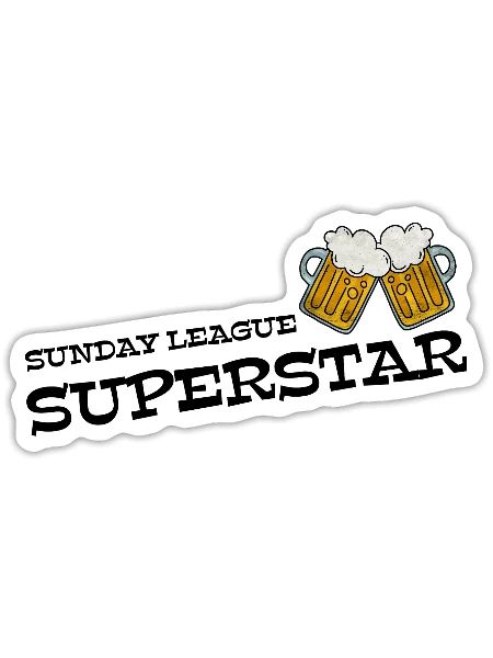Sunday League Superstar - Sticker - white matte - Front