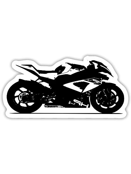 Motorcycle - Sticker - white matte - Front
