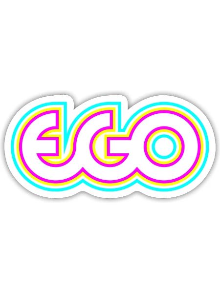 Néon de l’ego - Sticker - blanc mat - Devant