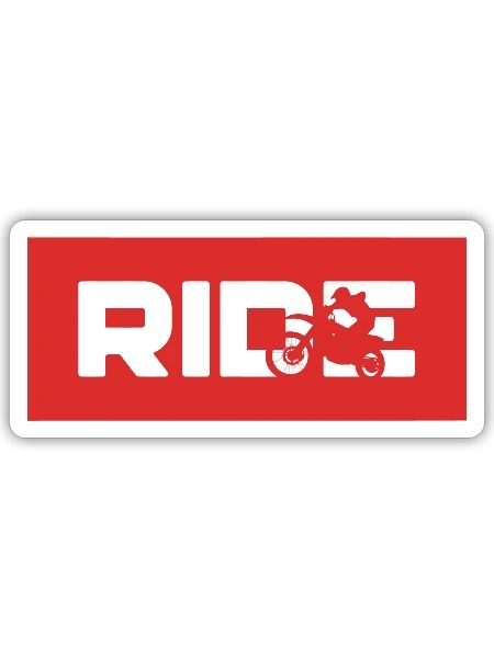 Roulez en Motocross Dirt Bike - Sticker - blanc mat - Devant