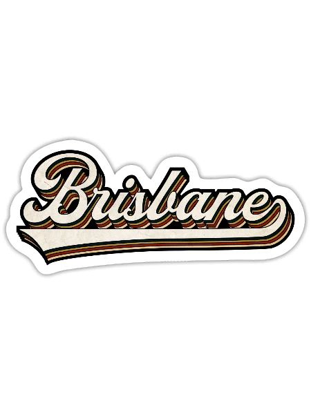 Brisbane Retro Script - Sticker - white matte - Front