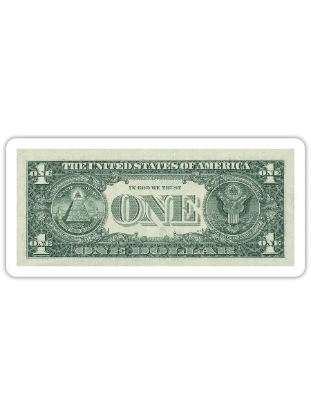 One Dollar Emblem: Vintage Currency Pattern - Sticker - white matte - Front