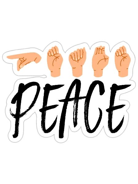 Peace - sign language - Sticker - white matte - Front