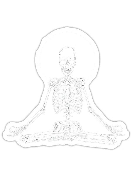 Meditation Skeleton Nirvana Meditators Gift - Sticker - white matte - Front