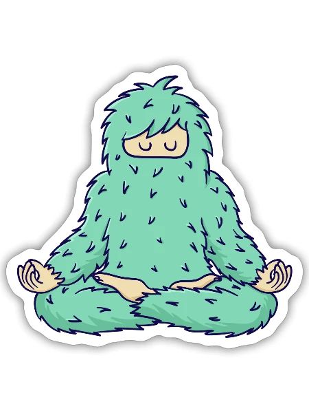 Meditation monster - Sticker - white matte - Front