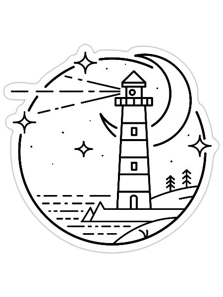 Light House - Sticker - white matte - Front