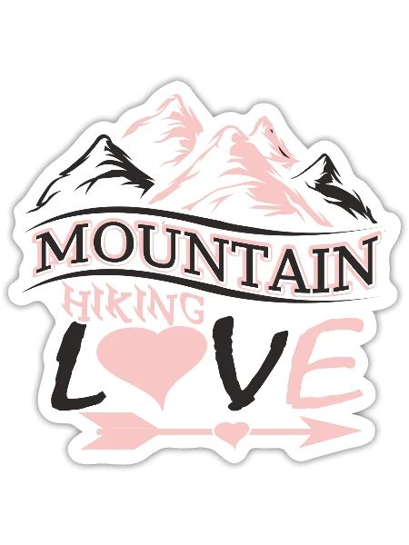 Mountains Hiking Mountaineering Sports Love Alps - Sticker - white matte - Front