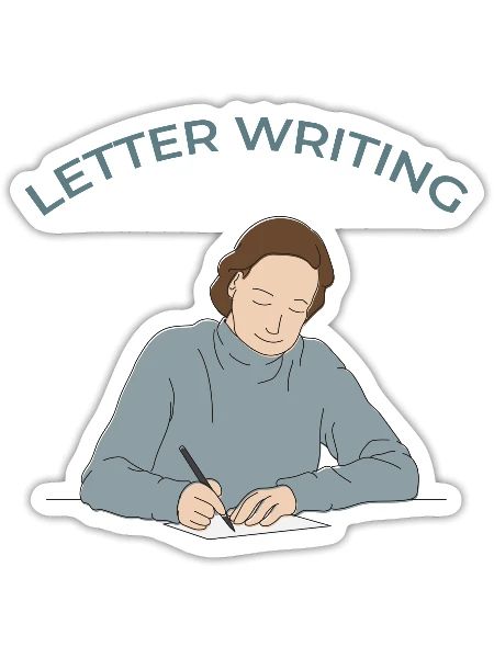 letter writing - Sticker - white matte - Front